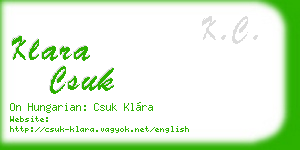 klara csuk business card